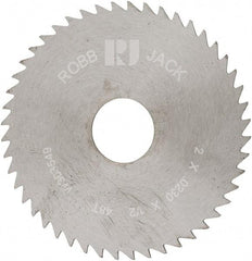 RobbJack - 2" Diam x 0.023" Blade Thickness x 1/2" Arbor Hole Diam, 48 Tooth Slitting and Slotting Saw - Arbor Connection, Right Hand, Uncoated, Solid Carbide, Concave Ground - Industrial Tool & Supply