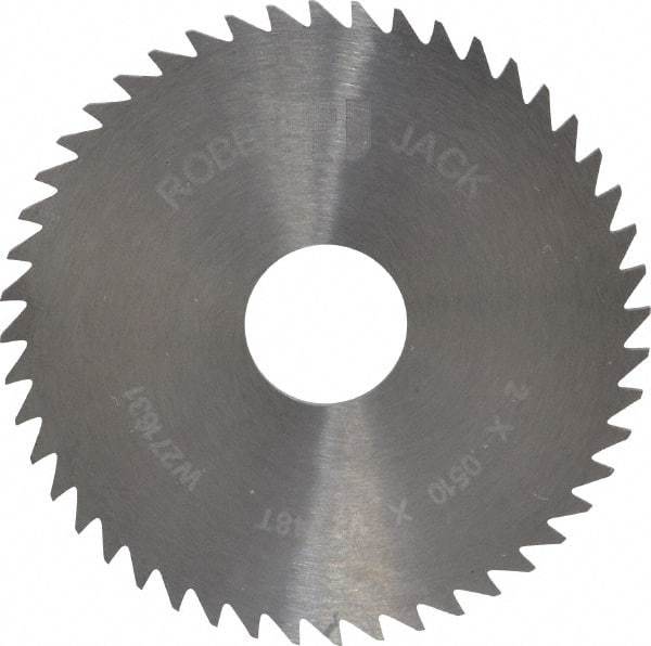 RobbJack - 2" Diam x 0.051" Blade Thickness x 1/2" Arbor Hole Diam, 48 Tooth Slitting and Slotting Saw - Arbor Connection, Right Hand, Uncoated, Solid Carbide, Concave Ground - Industrial Tool & Supply