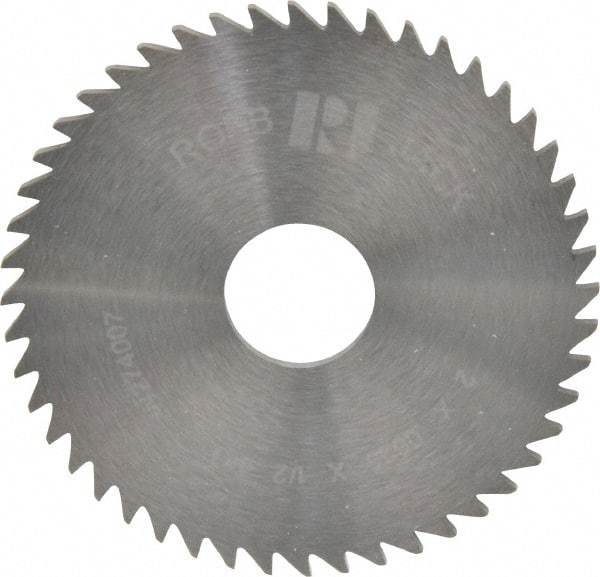 RobbJack - 2" Diam x 1/16" Blade Thickness x 1/2" Arbor Hole Diam, 48 Tooth Slitting and Slotting Saw - Arbor Connection, Right Hand, Uncoated, Solid Carbide, Concave Ground - Industrial Tool & Supply