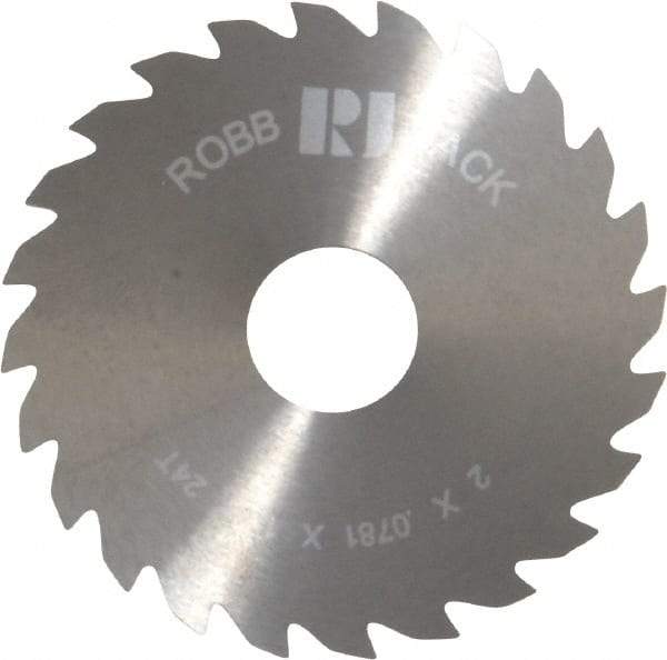 RobbJack - 2" Diam x 0.0781" Blade Thickness x 1/2" Arbor Hole Diam, 24 Tooth Slitting and Slotting Saw - Arbor Connection, Right Hand, Uncoated, Solid Carbide, Concave Ground - Industrial Tool & Supply