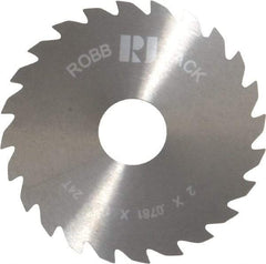 RobbJack - 2" Diam x 0.0781" Blade Thickness x 1/2" Arbor Hole Diam, 24 Tooth Slitting and Slotting Saw - Arbor Connection, Right Hand, Uncoated, Solid Carbide, Concave Ground - Industrial Tool & Supply