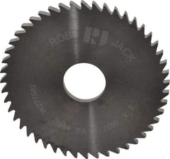RobbJack - 2" Diam x 0.0937" Blade Thickness x 1/2" Arbor Hole Diam, 48 Tooth Slitting and Slotting Saw - Arbor Connection, Right Hand, Uncoated, Solid Carbide, Concave Ground - Industrial Tool & Supply