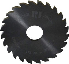 RobbJack - 2" Diam x 1/8" Blade Thickness x 1/2" Arbor Hole Diam, 24 Tooth Slitting and Slotting Saw - Arbor Connection, Right Hand, Uncoated, Solid Carbide, Concave Ground - Industrial Tool & Supply
