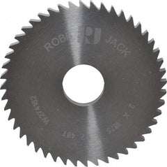 RobbJack - 2" Diam x 3/16" Blade Thickness x 1/2" Arbor Hole Diam, 48 Tooth Slitting and Slotting Saw - Arbor Connection, Right Hand, Uncoated, Solid Carbide, Concave Ground - Industrial Tool & Supply