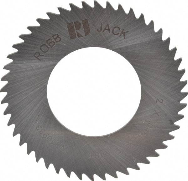 RobbJack - 2" Diam x 0.0468" Blade Thickness x 1" Arbor Hole Diam, 48 Tooth Slitting and Slotting Saw - Arbor Connection, Right Hand, Uncoated, Solid Carbide, Concave Ground - Industrial Tool & Supply