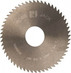 RobbJack - 2-1/4" Diam x 1/16" Blade Thickness x 5/8" Arbor Hole Diam, 56 Tooth Slitting and Slotting Saw - Arbor Connection, Right Hand, Uncoated, Solid Carbide, Concave Ground - Industrial Tool & Supply