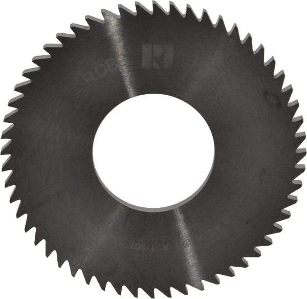 RobbJack - 2-1/2" Diam x 1/8" Blade Thickness x 1" Arbor Hole Diam, 56 Tooth Slitting and Slotting Saw - Arbor Connection, Right Hand, Uncoated, Solid Carbide, Concave Ground - Industrial Tool & Supply