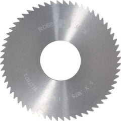RobbJack - 3" Diam x 3/16" Blade Thickness x 1" Arbor Hole Diam, 60 Tooth Slitting and Slotting Saw - Arbor Connection, Right Hand, Uncoated, Solid Carbide, Concave Ground - Industrial Tool & Supply