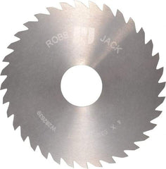 RobbJack - 4" Diam x 0.0312" Blade Thickness x 1" Arbor Hole Diam, 36 Tooth Slitting and Slotting Saw - Arbor Connection, Right Hand, Uncoated, Solid Carbide, Concave Ground - Industrial Tool & Supply