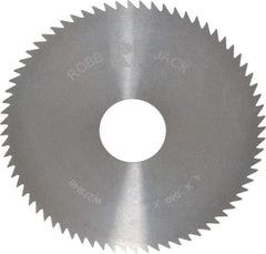 RobbJack - 4" Diam x 0.04" Blade Thickness x 1" Arbor Hole Diam, 72 Tooth Slitting and Slotting Saw - Arbor Connection, Right Hand, Uncoated, Solid Carbide, Concave Ground - Industrial Tool & Supply