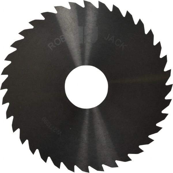 RobbJack - 4" Diam x 1/16" Blade Thickness x 1" Arbor Hole Diam, 36 Tooth Slitting and Slotting Saw - Arbor Connection, Right Hand, Uncoated, Solid Carbide, Concave Ground - Industrial Tool & Supply