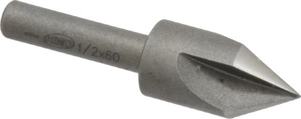 Keo - 1/2" Head Diam, 1/4" Shank Diam, 3 Flute 60° High Speed Steel Countersink - Industrial Tool & Supply