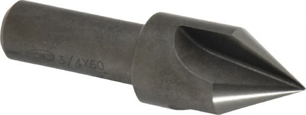 Keo - 3/4" Head Diam, 1/2" Shank Diam, 3 Flute 60° High Speed Steel Countersink - Industrial Tool & Supply