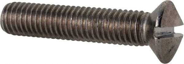 Value Collection - M8x1.25 Metric Coarse, 40mm OAL Slotted Drive Machine Screw - Oval Head, Grade 18-8 & A2 Stainless Steel, Uncoated, Without Washer - Industrial Tool & Supply