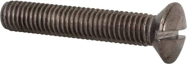 Value Collection - M8x1.25 Metric Coarse, 45mm OAL Slotted Drive Machine Screw - Oval Head, Grade 18-8 & A2 Stainless Steel, Uncoated, Without Washer - Industrial Tool & Supply