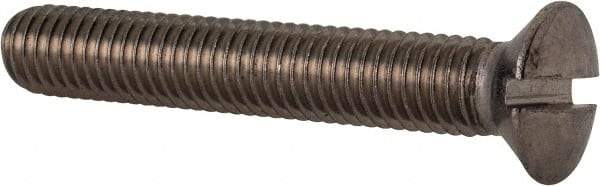 Value Collection - M8x1.25 Metric Coarse, 50mm OAL Slotted Drive Machine Screw - Oval Head, Grade 18-8 & A2 Stainless Steel, Uncoated, Without Washer - Industrial Tool & Supply