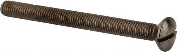 Value Collection - M8x1.25 Metric Coarse, 90mm OAL Slotted Drive Machine Screw - Oval Head, Grade 18-8 & A2 Stainless Steel, Uncoated, Without Washer - Industrial Tool & Supply