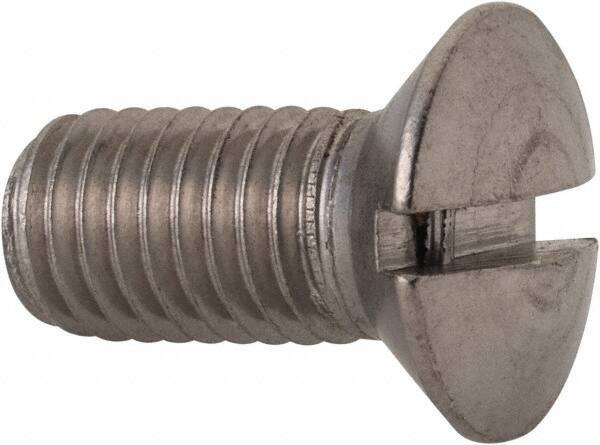 Value Collection - M10x1.50, 20mm OAL Slotted Drive Machine Screw - Oval Head, Grade 18-8 & A2 Stainless Steel, Uncoated, Without Washer - Industrial Tool & Supply