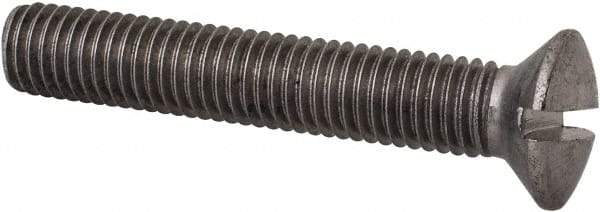 Value Collection - M10x1.50 Metric Coarse, 60mm OAL Slotted Drive Machine Screw - Oval Head, Grade 18-8 & A2 Stainless Steel, Uncoated, Without Washer - Industrial Tool & Supply