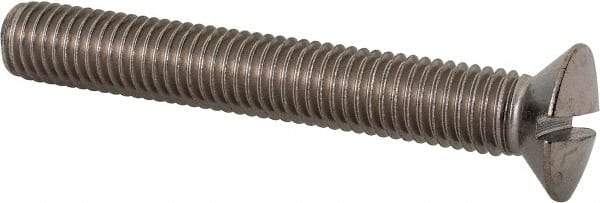 Value Collection - M10x1.50 Metric Coarse, 70mm OAL Slotted Drive Machine Screw - Oval Head, Grade 18-8 & A2 Stainless Steel, Uncoated, Without Washer - Industrial Tool & Supply