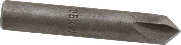 Keo - 1/4" Head Diam, 1/4" Shank Diam, 3 Flute 90° High Speed Steel Countersink - Bright Finish, 1-1/2" OAL, Single End, Straight Shank, Right Hand Cut - Industrial Tool & Supply