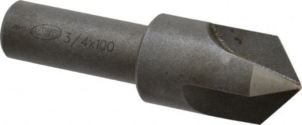 Keo - 3/4" Head Diam, 1/2" Shank Diam, 3 Flute 100° High Speed Steel Countersink - Industrial Tool & Supply