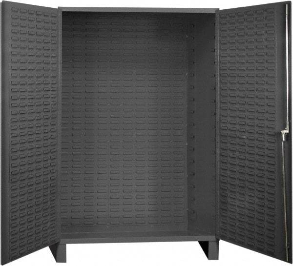 Durham - Locking Storage Cabinet - Steel, 48" Wide x 26" Deep x 78" High, Gray - Industrial Tool & Supply