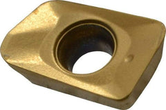 Seco - XOMX060208 M05 Grade F30M Carbide Milling Insert - TiAlN/TiN Finish, 0.096" Thick, 0.031" Corner Radius - Industrial Tool & Supply