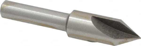 Interstate - 3/8" Head Diam, 1/4" Shank Diam, 3 Flute 60° High Speed Steel Countersink - Industrial Tool & Supply