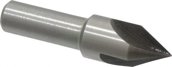 Interstate - 1/2" Head Diam, 3/8" Shank Diam, 3 Flute 60° High Speed Steel Countersink - Industrial Tool & Supply