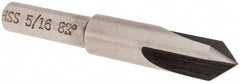 Interstate - 5/16" Head Diam, 1/4" Shank Diam, 3 Flute 82° High Speed Steel Countersink - Bright Finish, 2" OAL, Single End, Straight Shank, Right Hand Cut - Industrial Tool & Supply