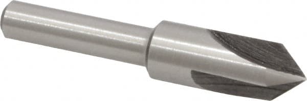 Interstate - 3/8" Head Diam, 1/4" Shank Diam, 3 Flute 82° High Speed Steel Countersink - Industrial Tool & Supply