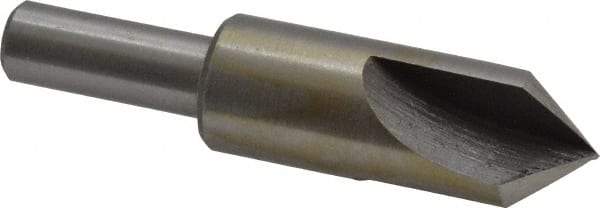 Interstate - 5/8" Head Diam, 3/8" Shank Diam, 3 Flute 82° High Speed Steel Countersink - Bright Finish, 2-3/4" OAL, Single End, Straight Shank, Right Hand Cut - Industrial Tool & Supply