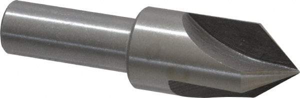 Interstate - 3/4" Head Diam, 1/2" Shank Diam, 3 Flute 82° High Speed Steel Countersink - Bright Finish, 2-3/4" OAL, Single End, Straight Shank, Right Hand Cut - Industrial Tool & Supply