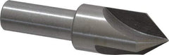 Interstate - 3/4" Head Diam, 1/2" Shank Diam, 3 Flute 82° High Speed Steel Countersink - Bright Finish, 2-3/4" OAL, Single End, Straight Shank, Right Hand Cut - Industrial Tool & Supply