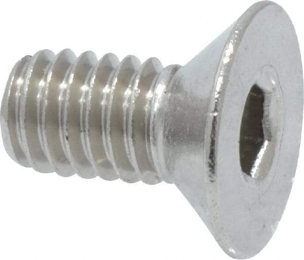 Value Collection - M4x0.70 Metric Coarse Hex Socket Drive, 90° Flat Screw - Grade 316 & Austenitic A4 Stainless Steel, Fully Threaded, 8mm OAL - Industrial Tool & Supply