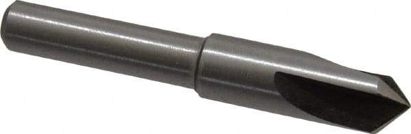Interstate - 5/16" Head Diam, 1/4" Shank Diam, 3 Flute 90° High Speed Steel Countersink - Bright Finish, 2" OAL, Single End, Straight Shank, Right Hand Cut - Industrial Tool & Supply