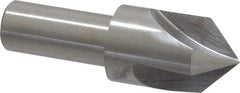 Interstate - 3/4" Head Diam, 1/2" Shank Diam, 3 Flute 90° High Speed Steel Countersink - Bright Finish, 2-3/4" OAL, Single End, Straight Shank, Right Hand Cut - Industrial Tool & Supply