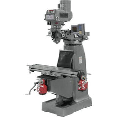 Jet - 9" Table Width x 49" Table Length, Variable Speed Pulley Control, 3 Phase Knee Milling Machine - R8 Spindle Taper, 3 hp - Industrial Tool & Supply