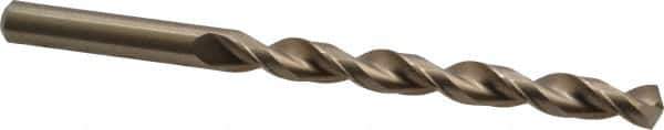 Cleveland - 19/64" 135° Cobalt Jobber Drill - Oxide/Gold Finish, Right Hand Cut, Parabolic Flute, Straight Shank, 4-3/8" OAL, Split Point - Industrial Tool & Supply
