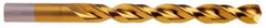 Chicago-Latrobe - #35 135° High Speed Steel Jobber Drill - TiN Finish, Right Hand Cut, Parabolic Flute, Straight Shank, 2-5/8" OAL, Split Point - Industrial Tool & Supply