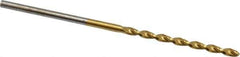 Cleveland - #51 135° Cobalt Jobber Drill - TiN Finish, Right Hand Cut, Parabolic Flute, Straight Shank, 2" OAL, Split Point - Industrial Tool & Supply