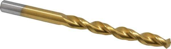 Cleveland - 9mm 135° Cobalt Jobber Drill - TiN Finish, Right Hand Cut, Parabolic Flute, Straight Shank, 4.921" OAL, Split Point - Industrial Tool & Supply