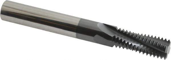 Scientific Cutting Tools - 3/4-12 UN, 0.495" Cutting Diam, 4 Flute, Solid Carbide Helical Flute Thread Mill - Internal Thread, 1.283" LOC, 4" OAL, 1/2" Shank Diam - Industrial Tool & Supply