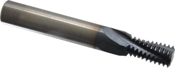 Accupro - 9/16-12 UNC, 0.45" Cutting Diam, 4 Flute, Solid Carbide Helical Flute Thread Mill - Internal Thread, 7/8" LOC, 3-1/2" OAL, 1/2" Shank Diam - Industrial Tool & Supply