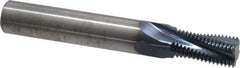 Accupro - 9/16-18 UNF, 0.45" Cutting Diam, 4 Flute, Solid Carbide Helical Flute Thread Mill - Internal Thread, 7/8" LOC, 3-1/2" OAL, 1/2" Shank Diam - Industrial Tool & Supply