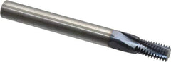 Accupro - 1/4-18 NPT, 0.36" Cutting Diam, 4 Flute, Solid Carbide Helical Flute Thread Mill - Internal Thread, 0.611" LOC, 3-1/2" OAL, 3/8" Shank Diam - Industrial Tool & Supply