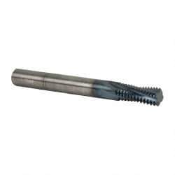 Accupro - M12x1.75 Metric Coarse, 0.37" Cutting Diam, 4 Flute, Solid Carbide Helical Flute Thread Mill - Internal Thread, 7/8" LOC, 3-1/2" OAL, 3/8" Shank Diam - Industrial Tool & Supply