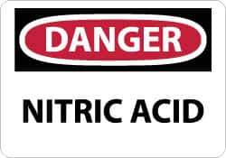 NMC - "Danger - Nitric Acid", 10" Long x 14" Wide, Rigid Plastic Safety Sign - Rectangle, 0.05" Thick, Use for Hazardous Materials - Industrial Tool & Supply