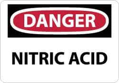 NMC - "Danger - Nitric Acid", 10" Long x 14" Wide, Rigid Plastic Safety Sign - Rectangle, 0.05" Thick, Use for Hazardous Materials - Industrial Tool & Supply